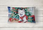 Cozy Christmas Throw Pillow Throw Pillow for Indoor Couch Bed Outdoor Patio Washable, Japanese Spitz 2685,12Hx16W