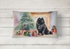 Waiting on Christmas Throw Pillow Throw Pillow for Indoor Couch Bed Outdoor Patio Washable, Chow Chow Black 1328,12Hx16W