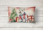 Waiting on Christmas Throw Pillow Throw Pillow for Indoor Couch Bed Outdoor Patio Washable, Westie 1388,12Hx16W