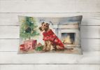 Cozy Christmas Throw Pillow Throw Pillow for Indoor Couch Bed Outdoor Patio Washable, Irish Terrier 2678,12Hx16W