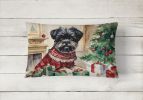 Waiting on Christmas Throw Pillow Throw Pillow for Indoor Couch Bed Outdoor Patio Washable, Affenpinscher 1211,12Hx16W