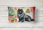 Waiting on Christmas Throw Pillow Throw Pillow for Indoor Couch Bed Outdoor Patio Washable, Chow Chow Black 1326,12Hx16W