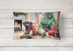 Cozy Christmas Throw Pillow Throw Pillow for Indoor Couch Bed Outdoor Patio Washable, Mastiff 2703,12Hx16W