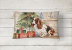 Waiting on Christmas Throw Pillow Throw Pillow for Indoor Couch Bed Outdoor Patio Washable, Cavalier Spaniel 1316,12Hx16W