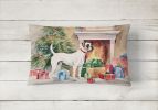 Waiting on Christmas Throw Pillow Throw Pillow for Indoor Couch Bed Outdoor Patio Washable, Boxer White 1281,12Hx16W