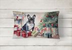 Cozy Christmas Throw Pillow Throw Pillow for Indoor Couch Bed Outdoor Patio Washable, French Bulldog 2659,12Hx16W
