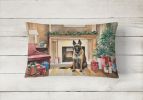 Waiting on Christmas Throw Pillow Throw Pillow for Indoor Couch Bed Outdoor Patio Washable, Belgian Malinois 1253,12Hx16W