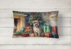 Cozy Christmas Throw Pillow Throw Pillow for Indoor Couch Bed Outdoor Patio Washable, Border Terrier 2616,12Hx16W