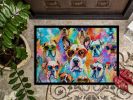 NEW Boxer Hippie Dawg Doormat Front Door Mat Indoor Outdoor Rugs for Entryway, Non Slip Washable Low Pile, 18H X 27W