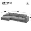 [VIDEO provided][New]134*54"Oversized Corduroy Sectional Sofa,L Shaped Cloud Couch with USB Charging Port,Cup Holder