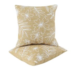 Outdoor/Indoor Throw Pillows, Decorative Throw Pillows with Inserts, Simulated Straw Weaving 18"x18" Square Pillows for Bed, Couch (Color: as Pic)