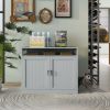 Litter Box Enclosure, Cat Litter Box Furniture with Hidden Plug, 2 Doors,Indoor Cat Washroom Storage Bench Side Table Cat House