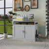 Litter Box Enclosure, Cat Litter Box Furniture with Hidden Plug, 2 Doors,Indoor Cat Washroom Storage Bench Side Table Cat House