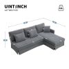[VIDEO provided][New]87*61"Modern L-shaped Corduroy Sofa with Reversible Chaise,4-seat Upholstered Sectional Indoor Furniture
