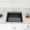 Kitchen Sink Drop-in Topmount Single Bowl Gunmetal Black Stainless Steel Sink