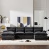 110*55" Modern Modular U-shaped Sectional Sofa with Waist Pillows,6 Seat Upholstered Symmetrical Indoor Furniture